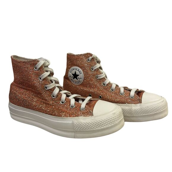 Converse CTAS Lift Hi Healing Clay Light Gold Platform Shoes 570984C Womens Sz 7 - Picture 1 of 12